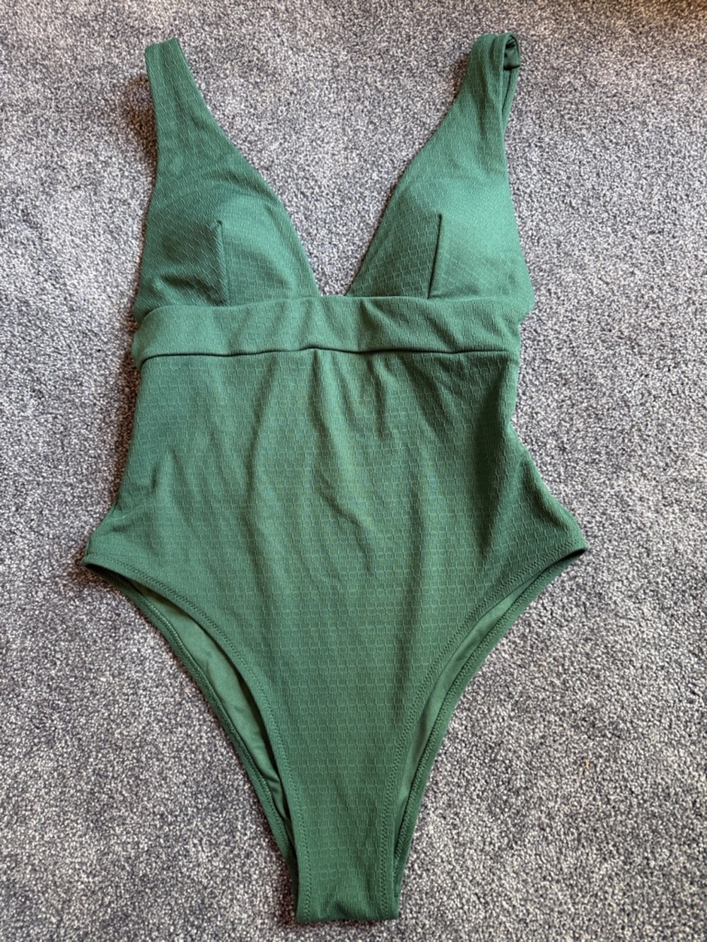 Women’s Deep Green Textured One-Piece Swimsuit